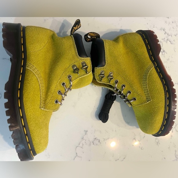 Dr.Martens Women’s 939 Ben Suede In Moss Green Padded Collar Lace Up Boots New - Picture 6 of 15